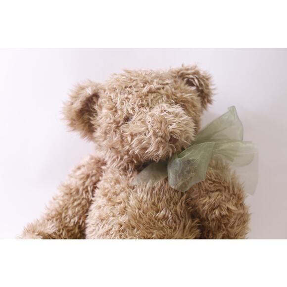 Bear Land, Teddy Bear, Large Plush, Furry, Green Bow, Vintage, ~ 250827-WH 652 - Picture 2 of 5